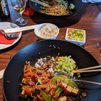 Took the photo half way haha at DA BU DA, Asian Fusion & Bar in Ljubljana