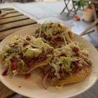 Tostada de salpicón   at Veganiztlán in Mexico City