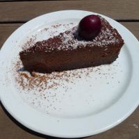 ... yummy raw chocolate cake! at Mel de Magraneta by Ciel Azul in Ibiza