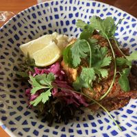 Vegan tofu curry with cauliflower rice   at The Bridgehouse Restaurant & Bar in Warkworth