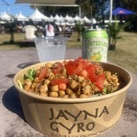 Fresh Salads Hit on Warm Days w/Sparkling H2O  at Jayna Gyro in Emeryville