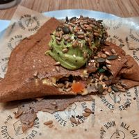 "supervegan" option - crêpe with veggies, plant based cheese and avo at LTN - Crepe Affaire - NT in Luton