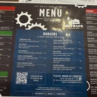 menu  at Outback Bar And Grill in Coober Pedy