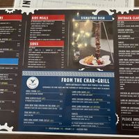 menu  at Outback Bar And Grill in Coober Pedy