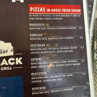 Pizza menu   at Outback Bar And Grill in Coober Pedy
