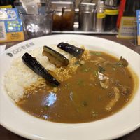 Vegan based curry with aubergine, spinach and mushrooms  at Coco Ichibanya in Hokkaido