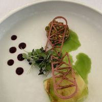 Wild mushrooms, cardamom on cracker, potato tortino and dill oil  at Ertlio Namas in Vilnius