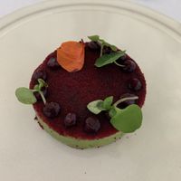 This is the one we liked the least. Pea purée was not very complexed but the top with onion jam was great  at Ertlio Namas in Vilnius