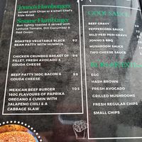 Menu at Jonno's Bistro in Windhoek