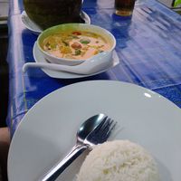 Fresh coconut, red curry (made in vegan from request and without tofu) #Veganuary at Mama Kitchen in Ao Nang