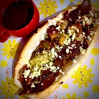 The Philly Cheesesteak with a dipping gravy at THE COVEN of WICHES in East London