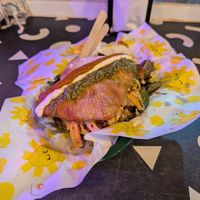 The stevil -lasagna sandwich at THE COVEN of WICHES in East London