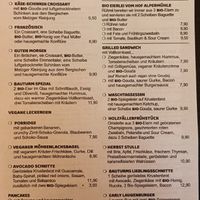 Breakfast menu at Café Bauturm in Cologne