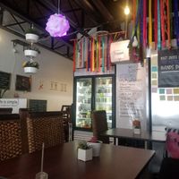 It is small but comfortable. at Be Raw Food and Juice in Dallas