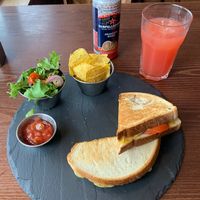 Vegan cheese and tomato toastie  at Dnisi in Stranraer