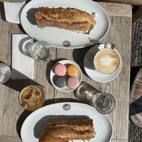 Lunch combo (sandwich + hot drink + 2 macarons)  at La Parisienne Macaronnerie in Freiburg