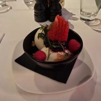 Blueberry & stem ginger sundae. at Albert's Didsbury Restaurant & Bar in Manchester