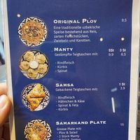 the menu does not mention it but samsas with pumpkin, manty with pumpkin and manty with spinach are all vegan  at Taste of Samarkand in Berlin