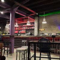 Inside of the bar at Servis Fantazia in Pristina