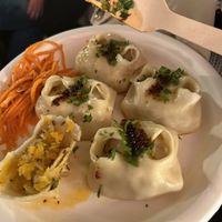 Spicy vegan dumplings    at Oshpaz Dumplings in London
