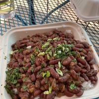 Vegan red beans and rice  at Giddy Up Cafe in Truth Or Consequences