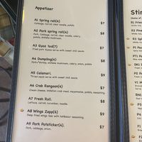 Menu  at Thai In Town in Myrtle Beach