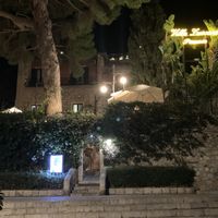 The entrance to the restaurant   at Pizzeria Villa Zuccaro in Taormina