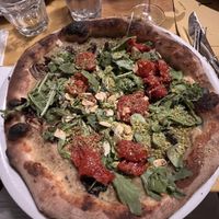 Pizza im Lokal  at Pizzeria Villa Zuccaro in Taormina