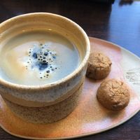 Americano with Vegan Biscuits (regular biscuit that comes with coffee is not vegan - need to specify)  at Boochmania in San Francisco