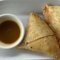 Vegan samosas  at Sherpa Cafe in Salida
