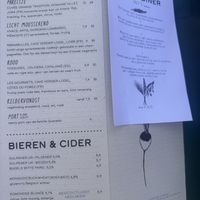 Menu  at De Veldkeuken in Bunnik