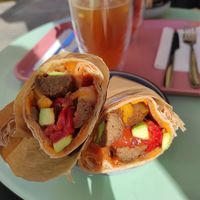 Wrap veggie du jour avec burger veggie et bacon veggie at Yoö bubble tea & Co in Bastia