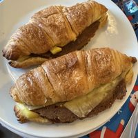 Cheeze and fakon croissants for breakfast   at The Miggi Vegan Guesthouse in Paignton