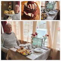 Afternoon tea. Take containers for doggy bag. There's so much food! at The Miggi Vegan Guesthouse in Paignton