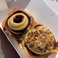 Two rolls: blueberry vanilla and nut roll   at Have A Roll in Brussels