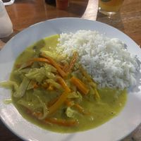 Vegetarian (vegan) curry at Rest El Bosque in Corn Islands