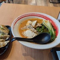 Vegan miso raman & vegetable gyoza at Maki & Ramen - Leith St in Edinburgh