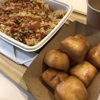 Stir fry with kimchi and golden bun   at Pop Up Wok HQ - 爆大鑊 in Newcastle Upon Tyne