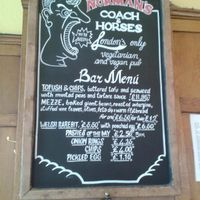 bar menu - June 2015 at Norman's Coach and Horses in London