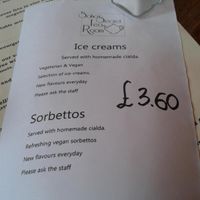 ice cream menu - June 2015 at Norman's Coach and Horses in London