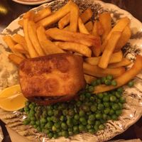 Vegan fish and chips at Norman's Coach and Horses in London