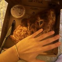 HUGE Vegan Calzone (+ 3 additions: beyond sausage, mushrooms, and red peppers)  at Humble Wood Fire Pizza in Gainesville