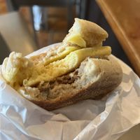 Breakfast sandwich heated up  at Caffè Umbria - Ballard in Seattle
