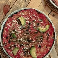 Pizza alvocat roquefort vegana at Pizza Natura in Barcelona