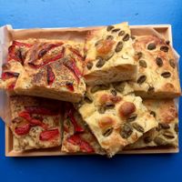Sourdough focaccia at Bundu in Kaunas