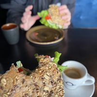 lovely vegan sandwiches on fresh rolls  at Kökulist Bakery in Reykjanesbaer