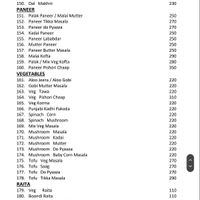 Menu 4 at Cafe Kashish in Palolem