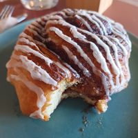 Best cinnamon roll in the world! at Buen Confidente in Merida