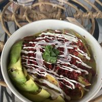 Chilaquiles verdes   at Buen Confidente in Merida