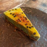 Matcha cheesecake at Honest Greens - Chiado in Lisbon